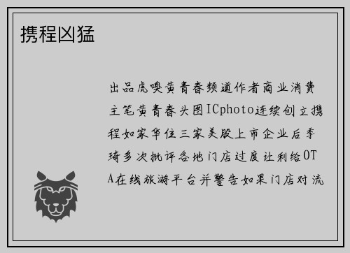 携程凶猛